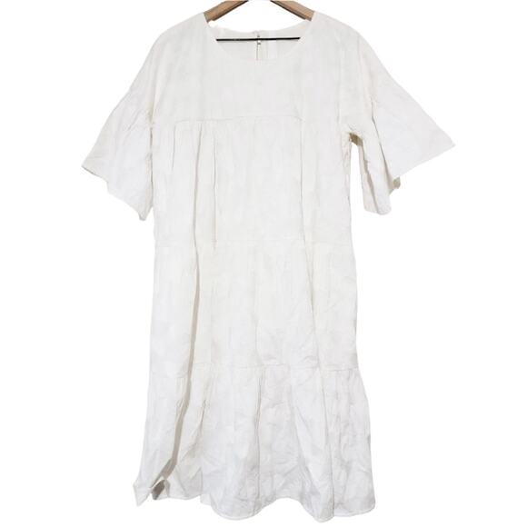 Merlette Saint Germain White Floral Embroidered Tiered Mini Dress Size XS - Picture 2 of 5